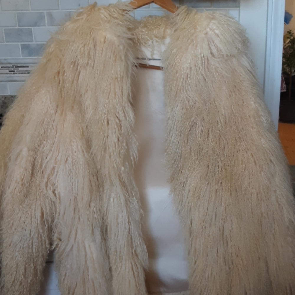 Fur Tibetan lamb jacket med large